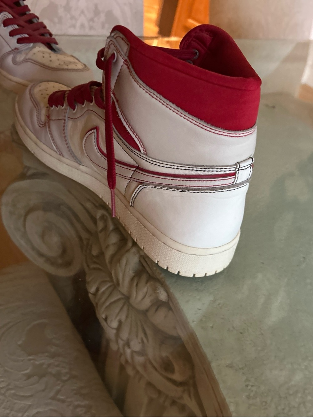 Jordan High-Top Sneakers in White and Red men’s size 11 - Picture 3 of 5